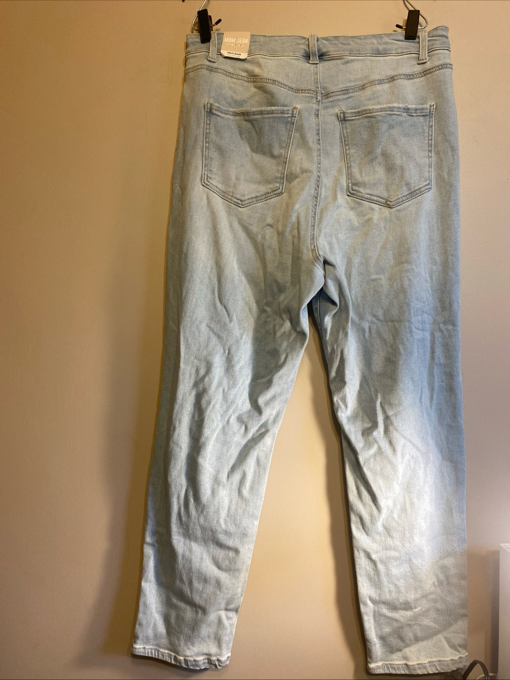 Wax Jeans Collection Women’s Sz 16 Mom Jeans Lite‎ Wash Blue Distressed NWT